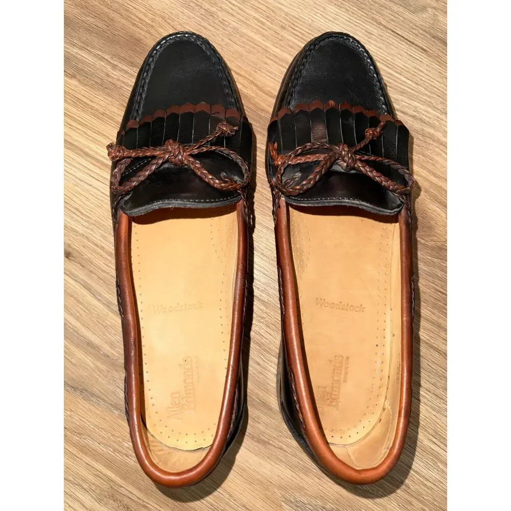 Allen Edmonds Woodstock Black\Brown Loafer Dress Shoes Made in USA - size 10D